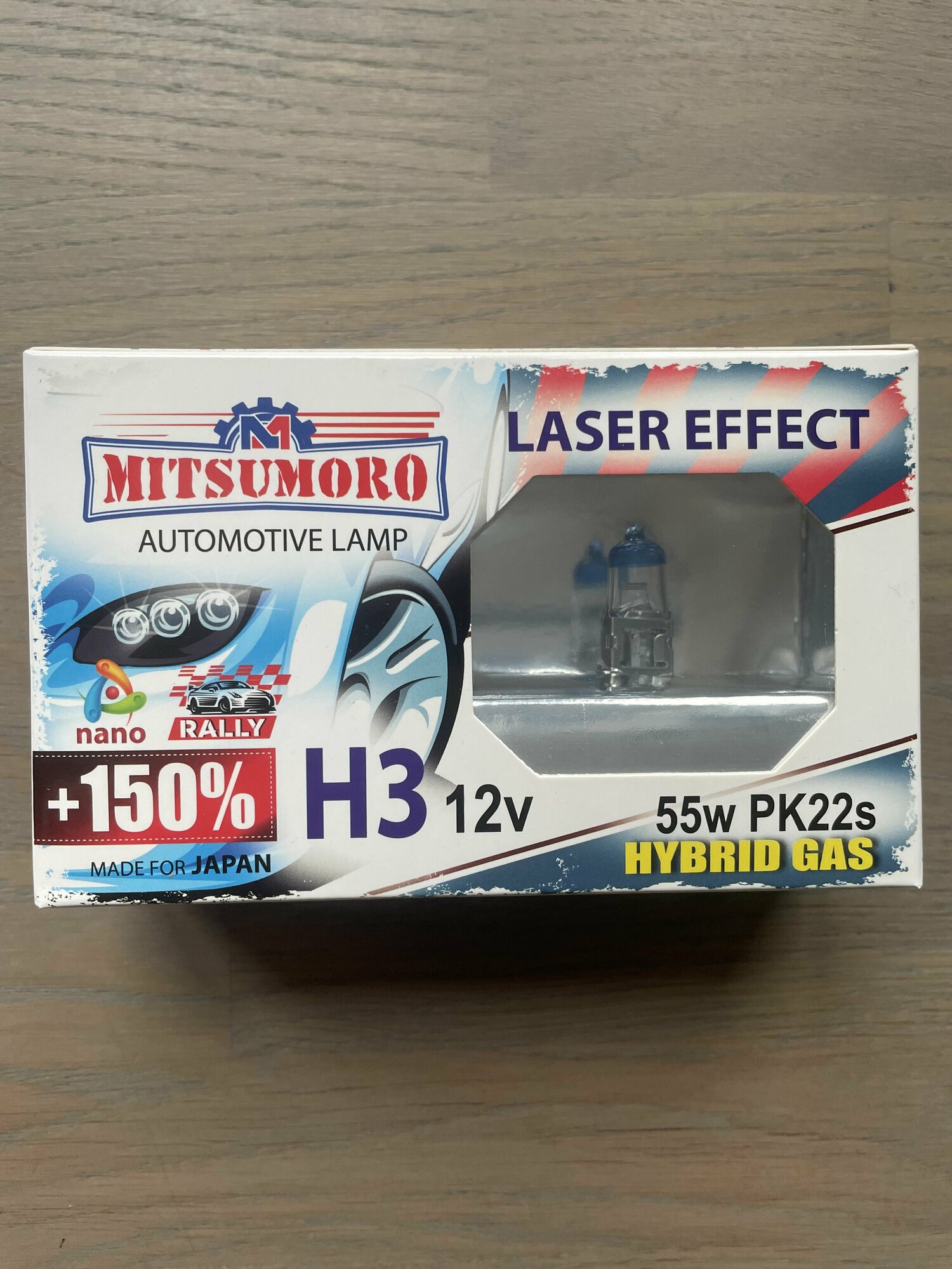 Галогеновая лампа Mitsumoro H3 12V 55W PK22s +50% LASER EFFECT