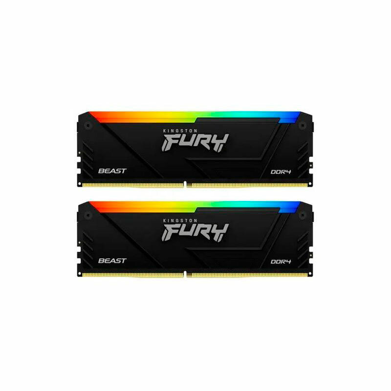 Модуль памяти Kingston FURY Beast Black RGB DDR4 DIMM 3200MHz PC-25600 CL16 - 16Gb Kit (2x8Gb) KF432C16BB2AK2/16