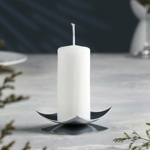 Подсвечник Кварта металл на одну свечу 7х27 см хром 522₽