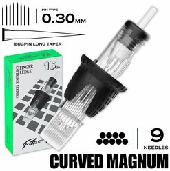 Тату картриджи для покраса EZ FILTER V2 - Curved Magnum Long Taper 9 CMLT/0.30мм 16 шт/уп