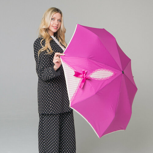 Зонт FLIORAJ, розовый складной зонт tracery с проявляющимся рисунком серый