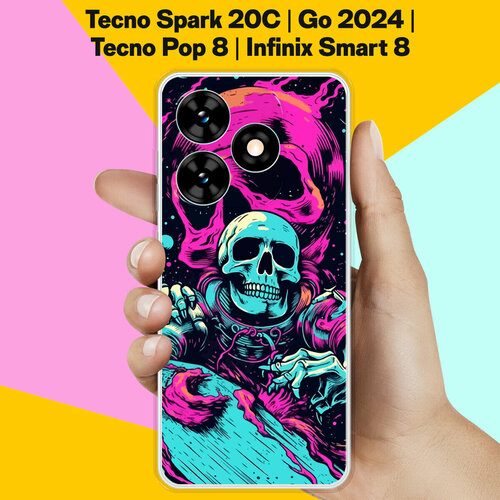 Силиконовый чехол на Tecno Spark Go 2024 / Tecno Spark 20C / Tecno Pop 8 / Infinix Smart 8 Череп / для Техно Спарк Го 2024 / Техно Спарк 20Ц / Техно Поп 8 / Инфиникс Смарт 8 силиконовый чехол на tecno spark go 2024 tecno spark 20c tecno pop 8 infinix smart 8 волна для техно спарк го 2024 техно спарк 20ц техно поп 8 инфиникс смарт 8