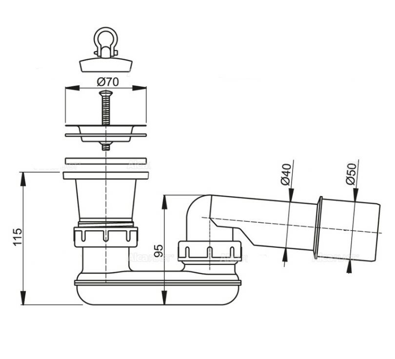 Сифон для душевого поддона Alcaplast - фото №9