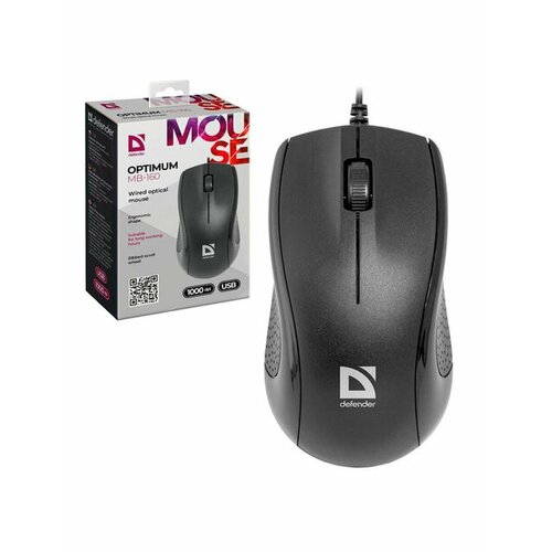 Мышь проводная DEFENDER Optimum MB-160 USB 2 кнопки 1 ко 42300₽