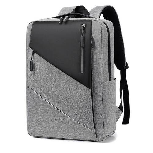 Деловой рюкзак (Р01) с USB разъемом, серый цвет