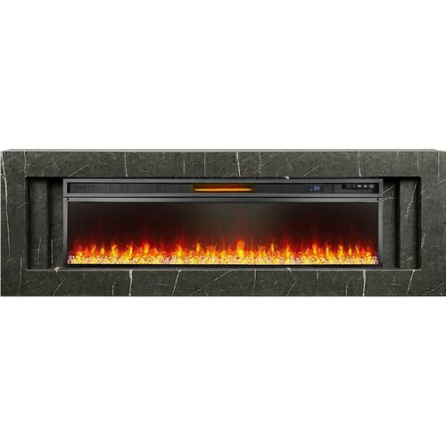 Электрокамин RoyalFlame Line 60 серый мрамор с очагом Vision 60 LED, обогрев, пульт ДУ