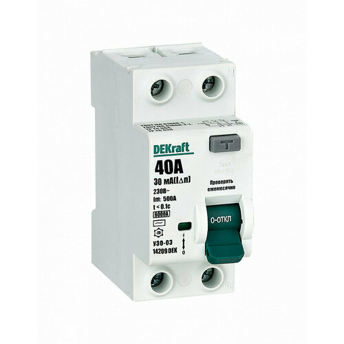 Выключатель дифференциального тока УЗО 03-6кА-2P-040А-030-AC Schneider Electric 14209DEK
