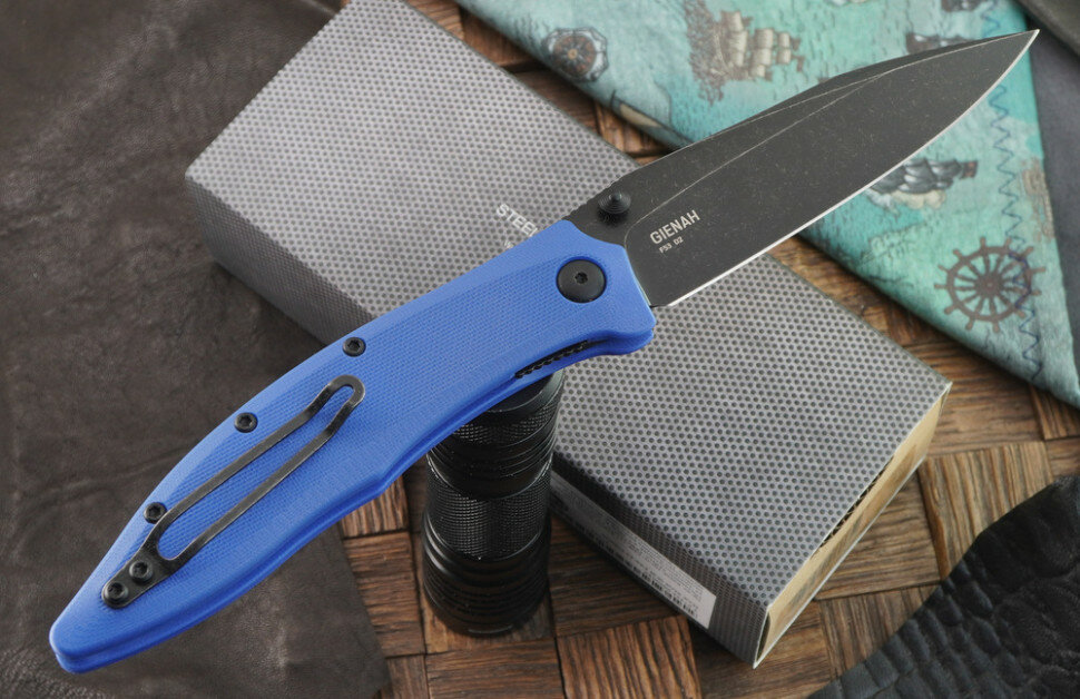 Складной нож Steel Will Gienah F53-23 (D2, Синяя G10, Blackwash)