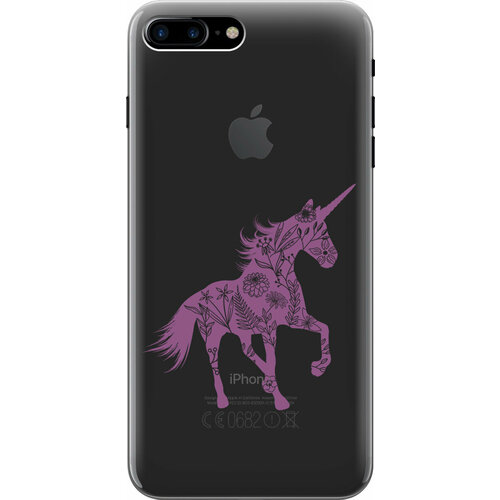 Силиконовый чехол на Apple iPhone 8 Plus / 7 Plus / Эпл Айфон 7 Плюс / 8 Плюс с рисунком Floral Unicorn