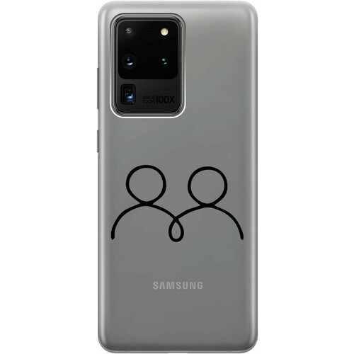 Силиконовый чехол на Samsung Galaxy S20 Ultra, Самсунг С20 Ультра с 3D принтом Couple Lines прозрачный силиконовый чехол на samsung galaxy s20 самсунг с20 с 3d принтом couple lines прозрачный