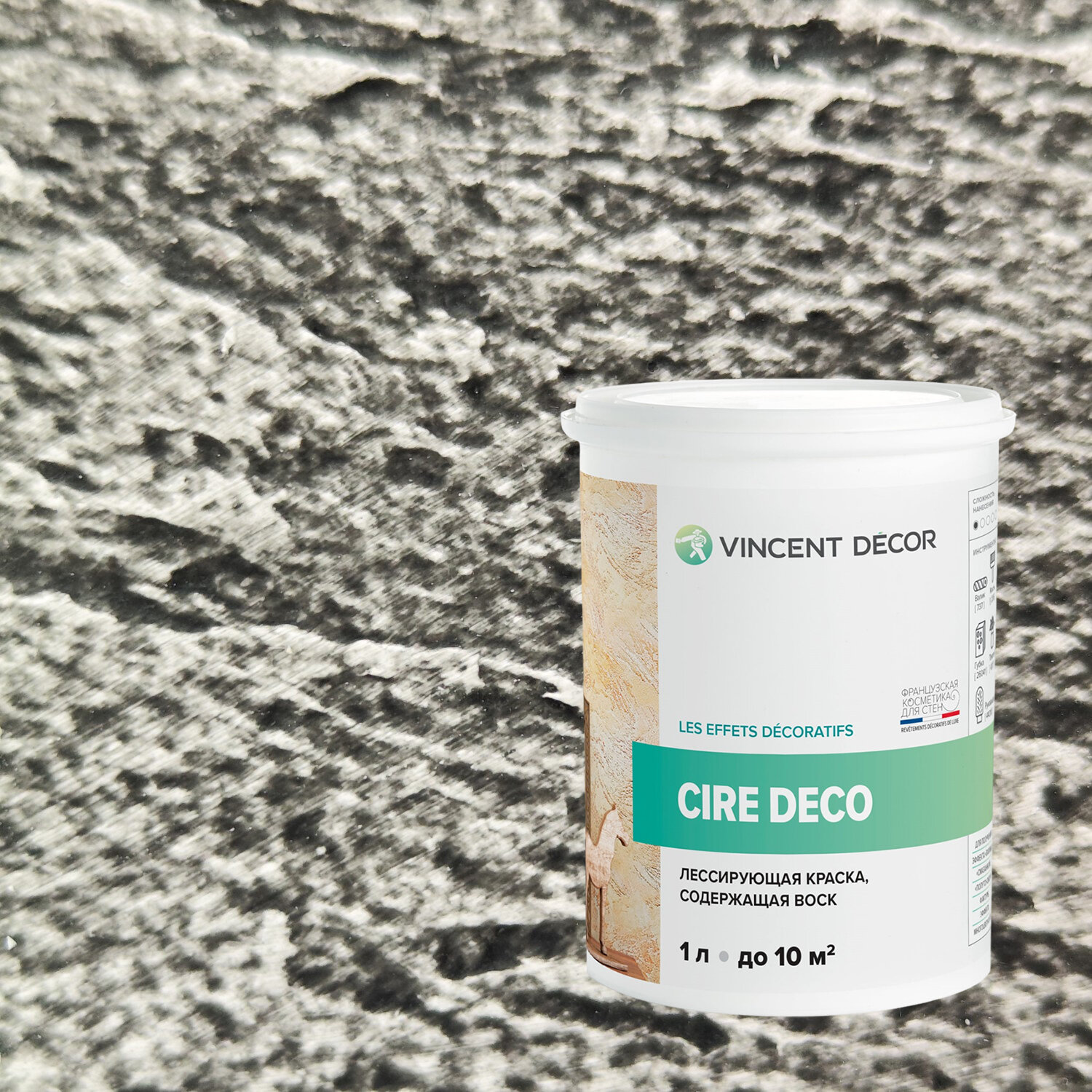 фото Краска декоративная лессирующая с воском Vincent Decor Cire Deco (1л) 51221