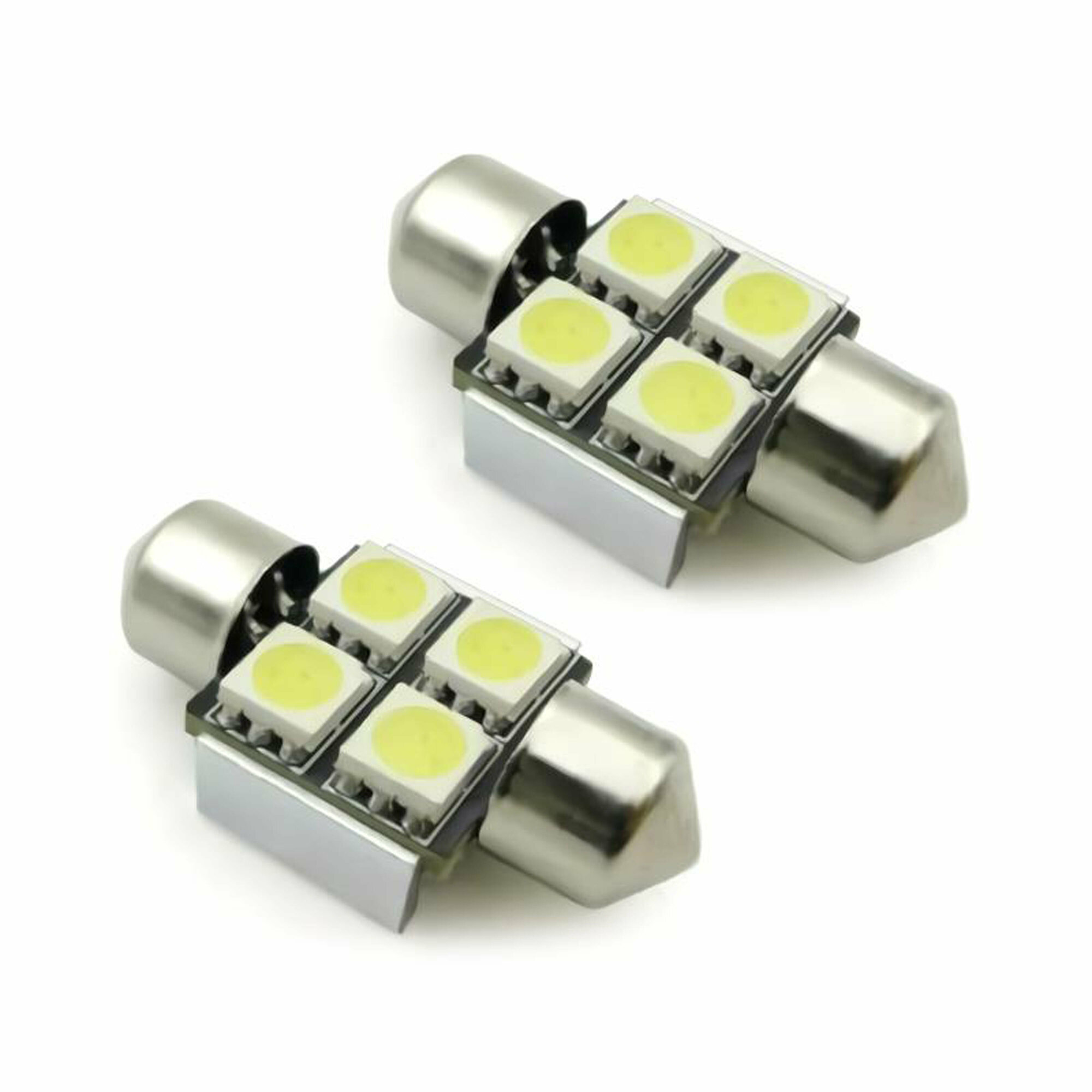 Лампа светодиодная C007 Т11 (SV8,5/8) 4x5050 SMD 31mm CANBUS, кт.2 шт. бл. (белый) AVS