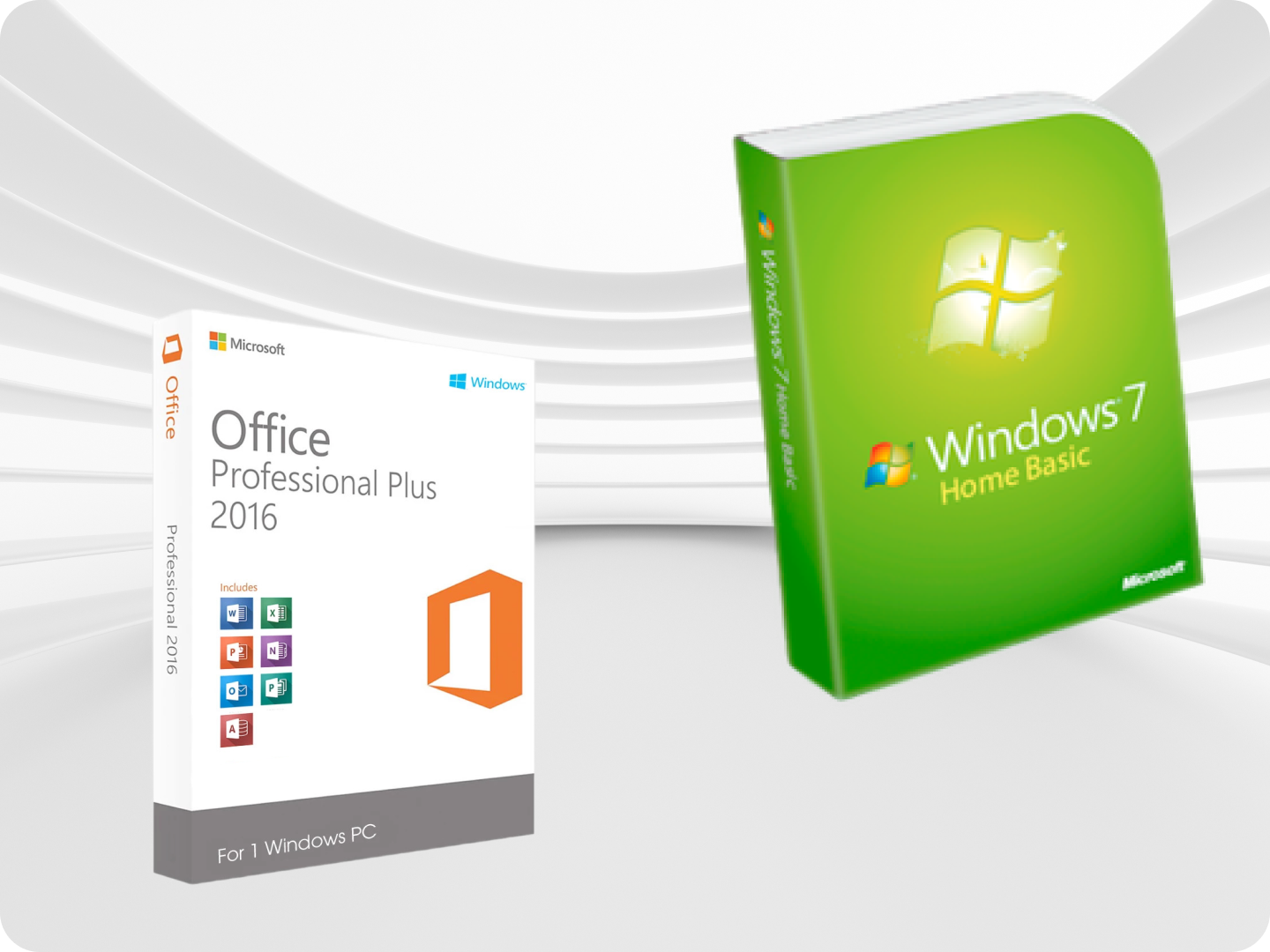 Microsoft Windows 7 HOME BASIC + OFFICE 2016 Pro Plus / Полный пакет / Лицензия / Русский язык