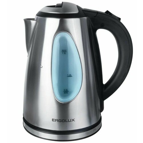 Чайник нержавеющая сталь ERGOLUX ELX-KS04-C72 матово-черный 18л окно LED 160-250В 1500-2300Вт 257200₽