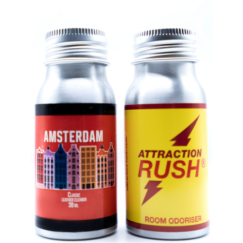 Набор интимных смазок Amsterdam Сlassic 30 ml + Attraction Rush 30 ml, Комплект для анального фистинга 2 шт