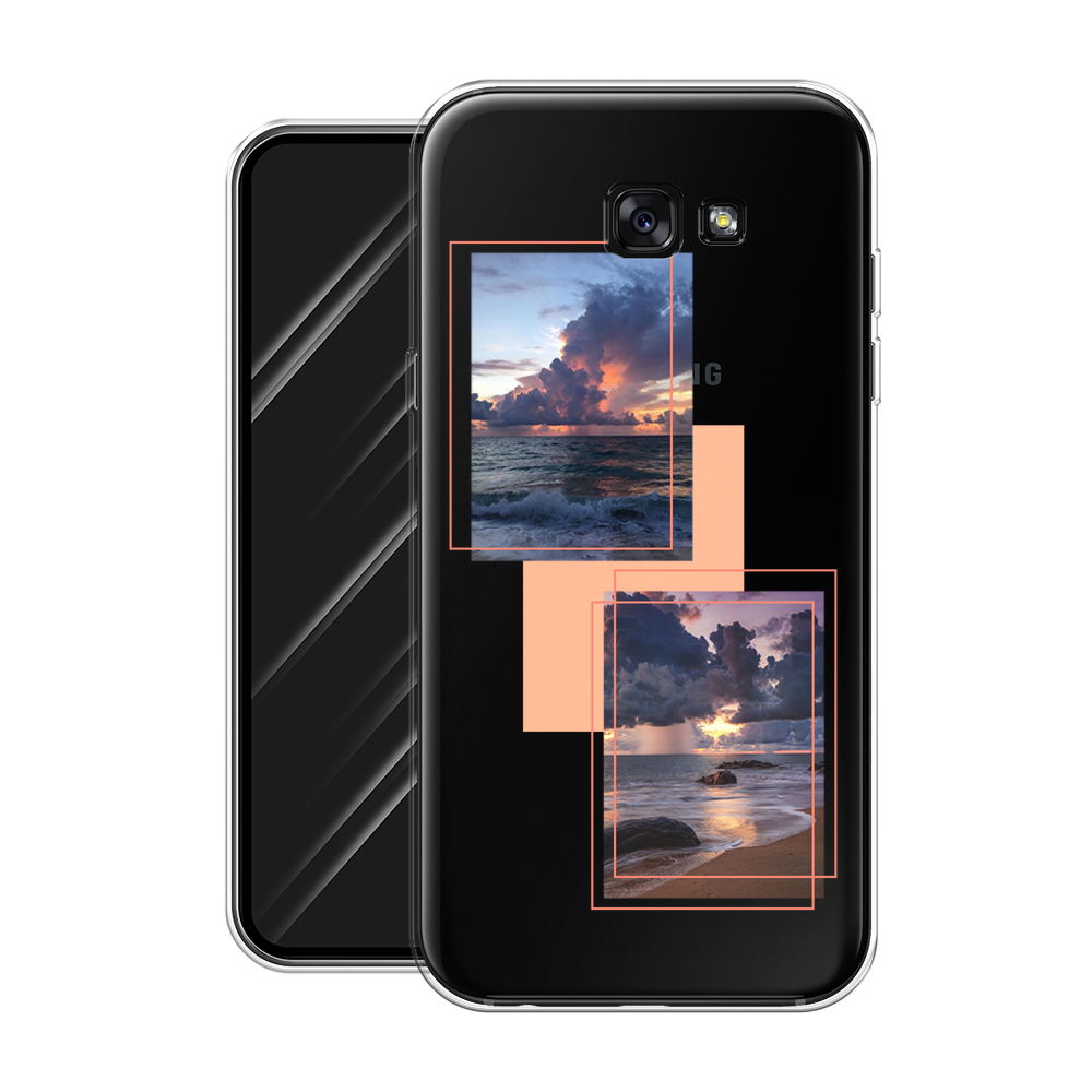 Силиконовый чехол на Samsung Galaxy A7 2017 / Самсунг Галакси A7 2017 "Sky collage", прозрачный