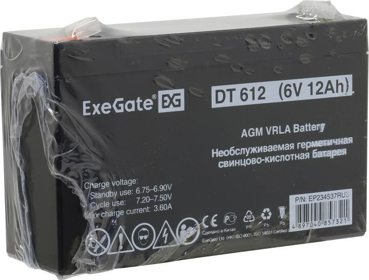 Батарея Exegate 6V 12Ah EXG6120 - фото №8