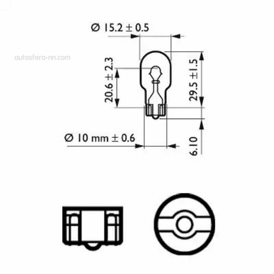 PHILIPS 12067CP лампа сигнальная W16W 12V 16W( 1 ШТ.)