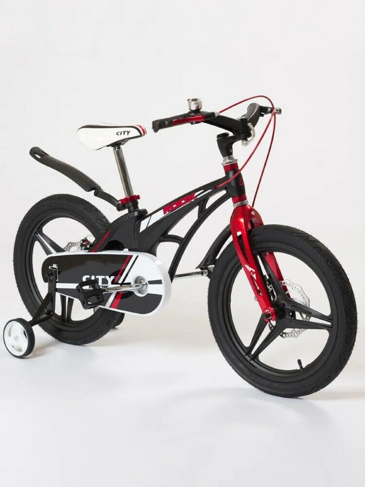 Велосипед двухколесный детский 18" Rook City черный / легкая магниевая рама / литые диски дисковые тормоза / для девочки / для мальчика /