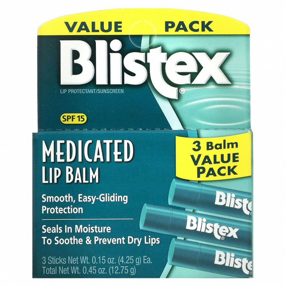 Blistex Набор бальзамов для губ Medicated 3 шт