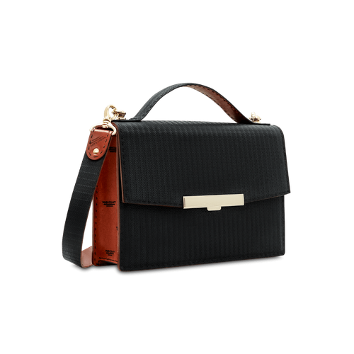 Сумка David Gutman, фактура гладкая, коричневый, черный