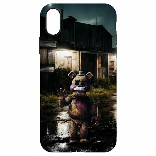 Чехол-накладка Krutoff Soft Case фнаф (FNAF) - Фредди под дождем для iPhone X черный чехол накладка krutoff soft case фнаф fnaf кошмарный фредди для oppo a57s черный