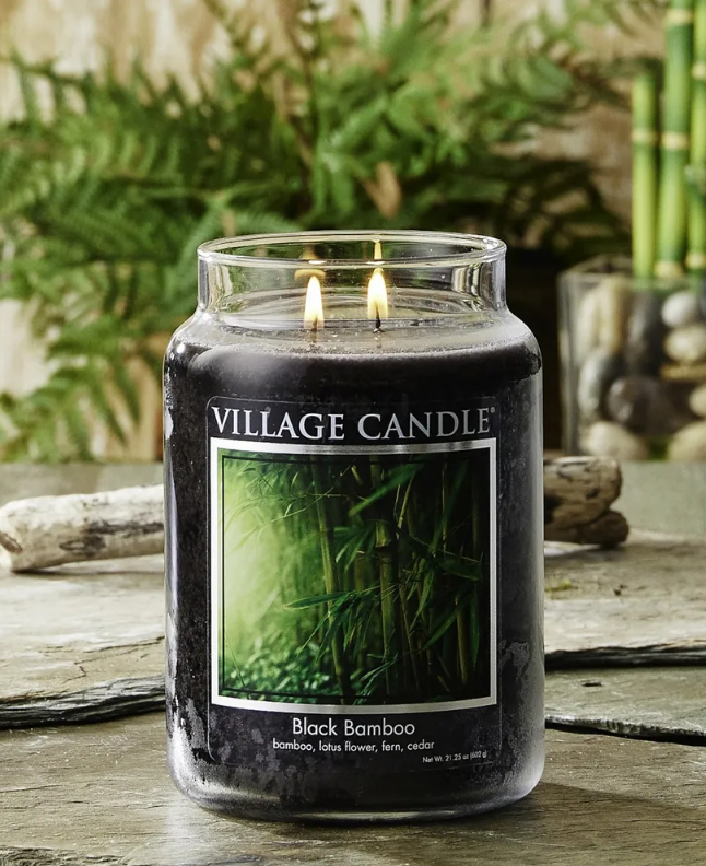 Ароматическая свеча Village Candle Черный бамбук, большая - фото №3