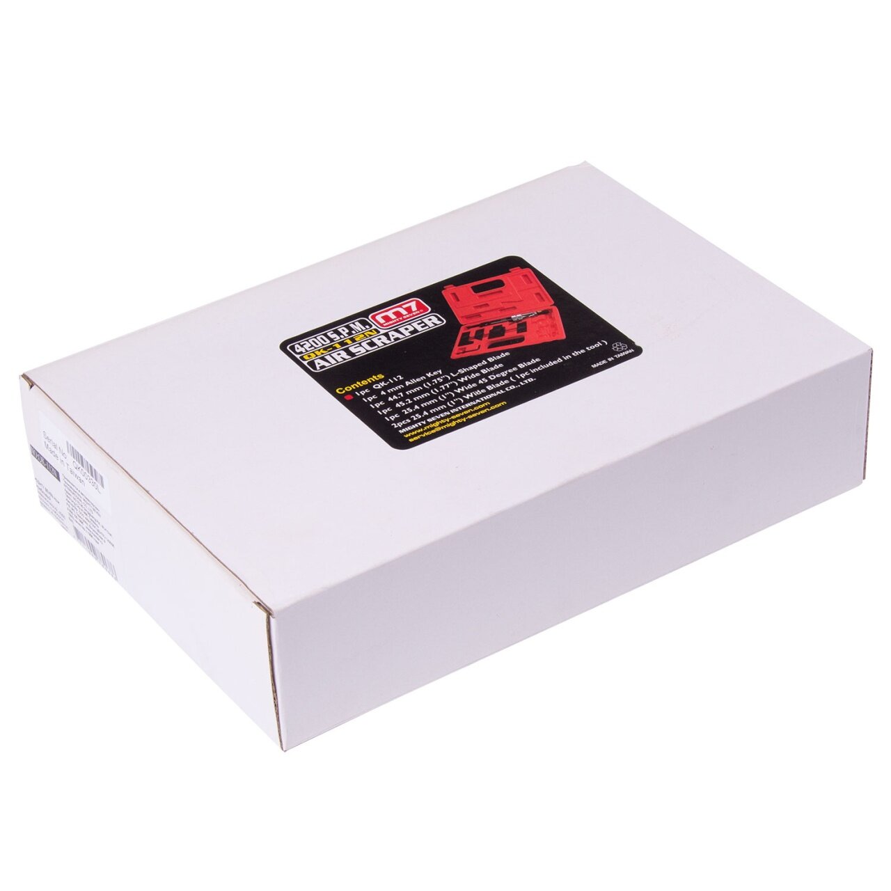 Изображение MIGHTY SEVEN Нож скребковый пневматический, 4200 кол/мин, с набором насадок, 6 предметов