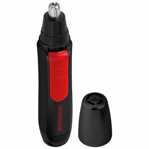 Триммер для носа и ушей лезвия из нержавеющей стали Питание от батарейки 1хАА цвет черныйкрасный 369₽