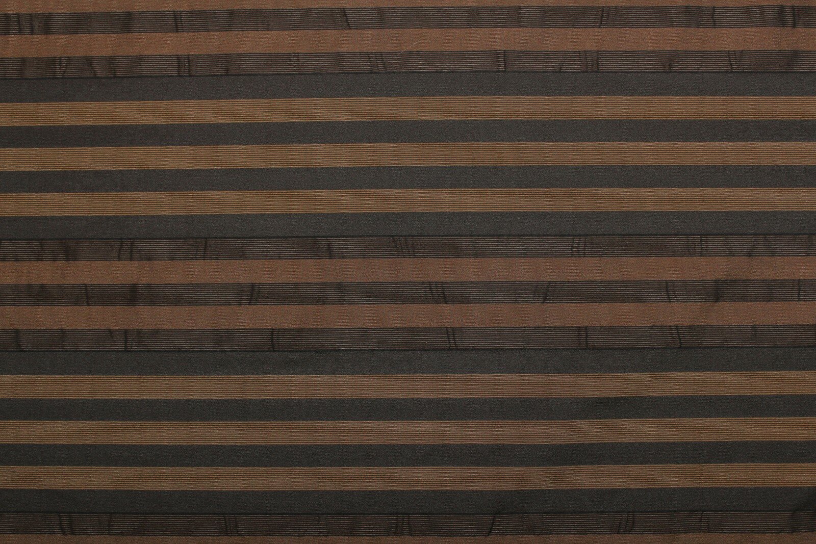 Ткань Тафта тонкая с добавлением шёлка чёрно-коричневая в полоску, ш150см, 0,5 м