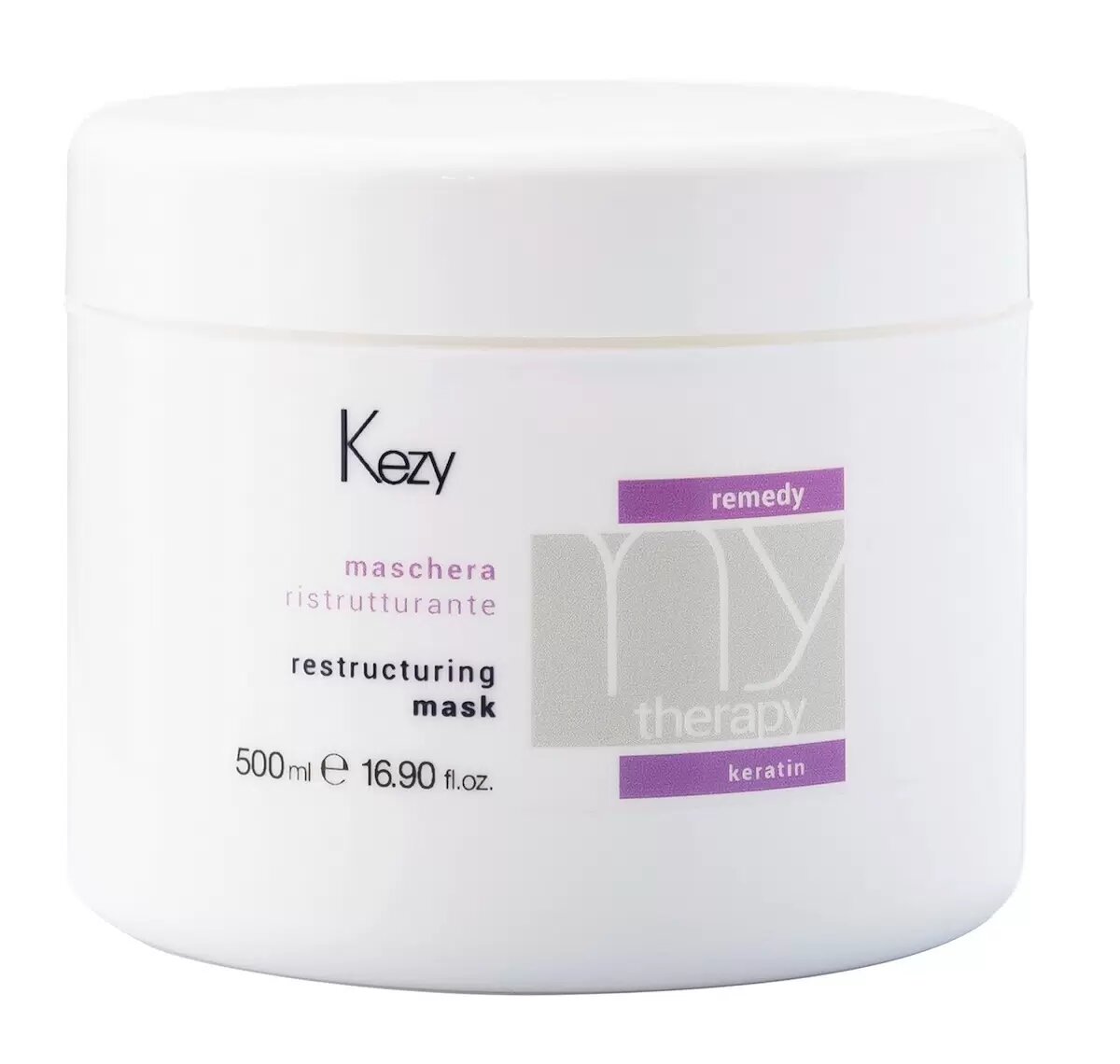 KEZY Mytherapy Restructuring Mask Маска для волос реструктурирующая с кератином, 1000 г, 500 мл, банка