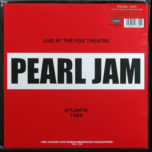 Виниловая пластинка Second Pearl Jam – Live At The Fox Theatre (Atlanta 1994) (coloured vinyl)