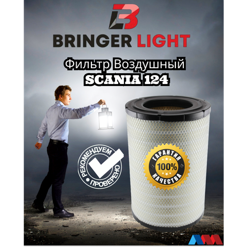 Фильтр воздушный (Премиум) с буртиком, SCANIA 124 / Кросс-артикул 1869988