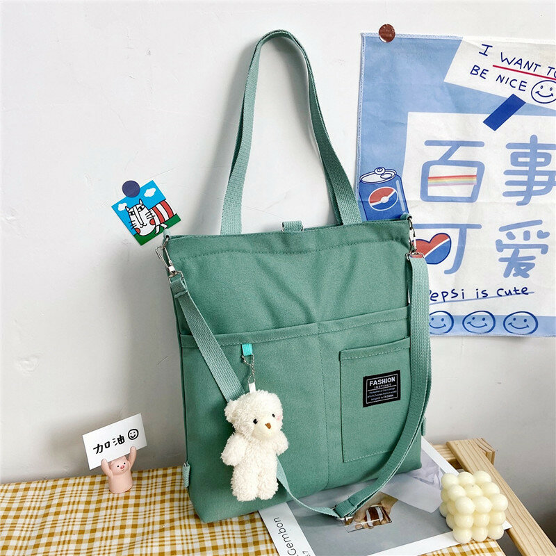 фото Сумка шоппер женская, рюкзак холщовый, шоппер через плечо на молнии