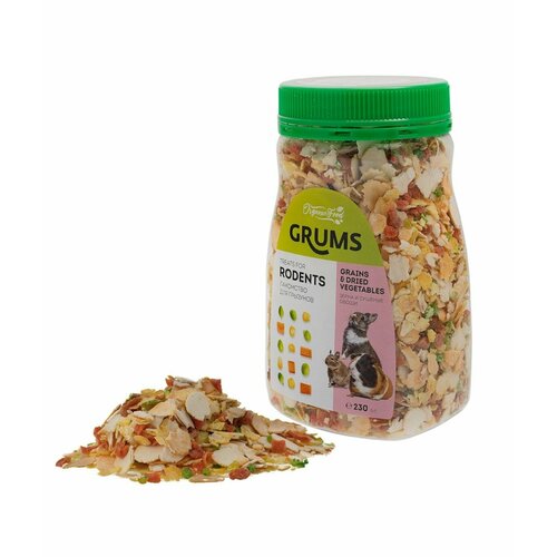 Лакомство для грызунов Гороховые хлопья, кукуруза и морковь 230 гр 2 штуки