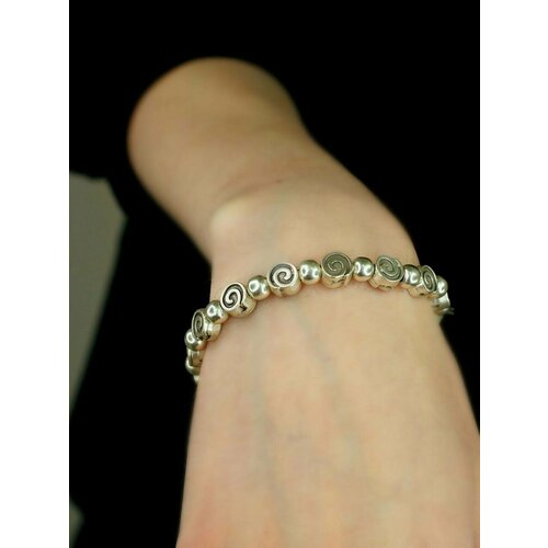 Браслет, размер one size, серебристый, серый