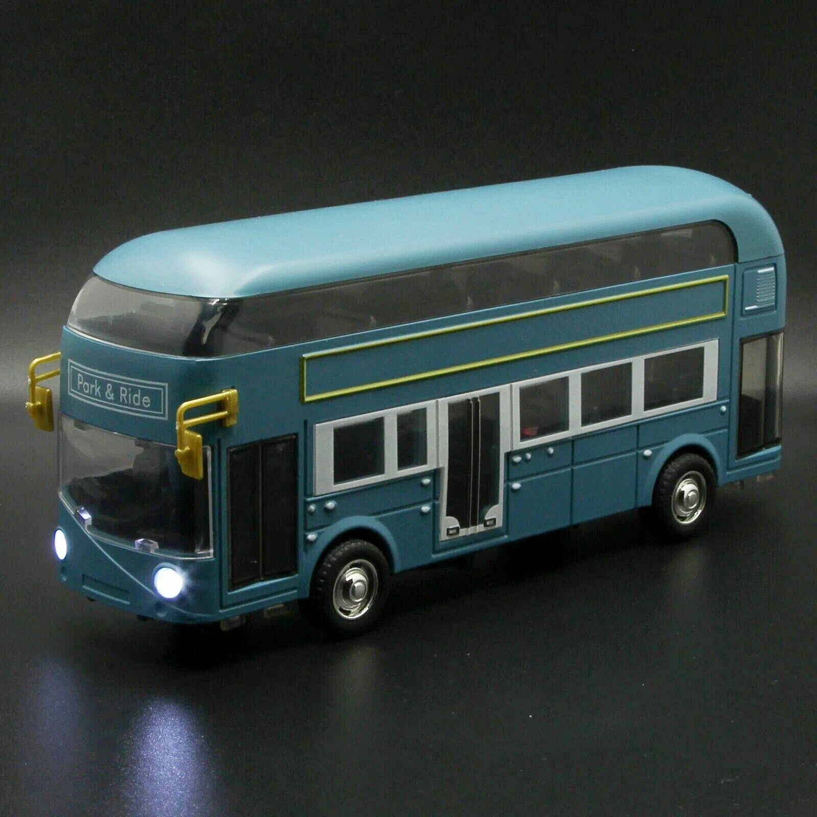 Металлический двухэтажный автобус игрушка Лондонский Винтаж 18 см. Инерционный, свет, звук