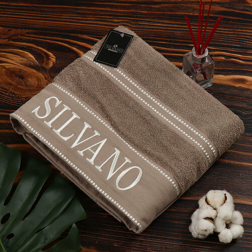 Полотенце банное 100х150 см 100хл 450 гм2 Модный штрих Silvano кофейн Турц FT-7-100-1381 3476₽