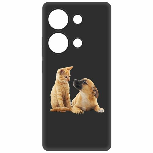 Чехол-накладка Krutoff Soft Case Лучшие друзья для Xiaomi Poco M6 Pro 4G черный