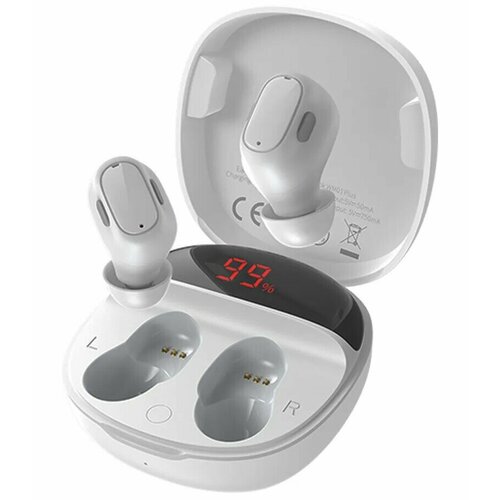 наушники tws baseus encok true wireless earphones w04 белый Наушники Baseus Bluetooth наушники Baseus Encok WM01 Plus True Wireless Earphones White (NGWM010002)