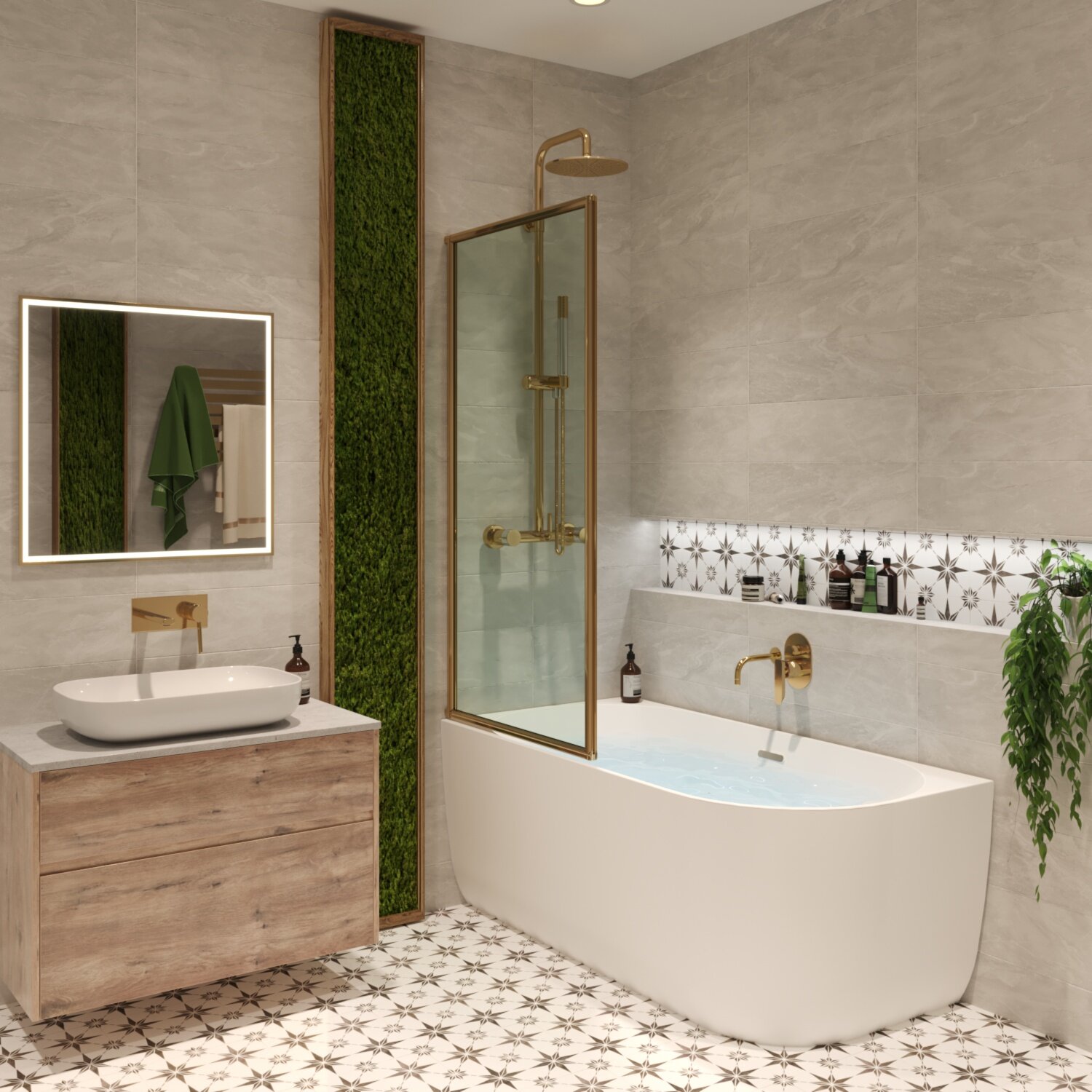 Комплект 4 в 1 акриловая ванна Wellsee Belle Spa 150х75 L + каркас + экран + слив-перелив - фото №8
