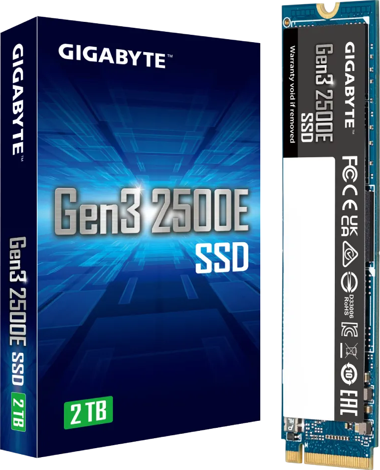 Накопитель SSD M.2 2280 GIGABYTE Gen3 2500E 2TB PCIe 3.0x4, NVMe 1.3 2400/2000MB/s MTBF 1.5M 480TBW - фото №10