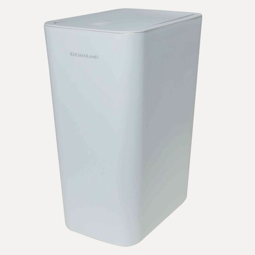 Изображение товара Емкость для мусора, 12 л, с кнопкой открывания, пластик, прямоугольное, серое, Push new, Kuchenland