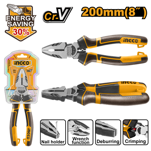 фото Комбинированные плоскогубцы ingco 200мм industrial hhcp28200 .