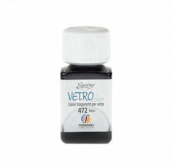 Ferrario Краска по стеклу Vetro Color 50мл, 472 чёрный