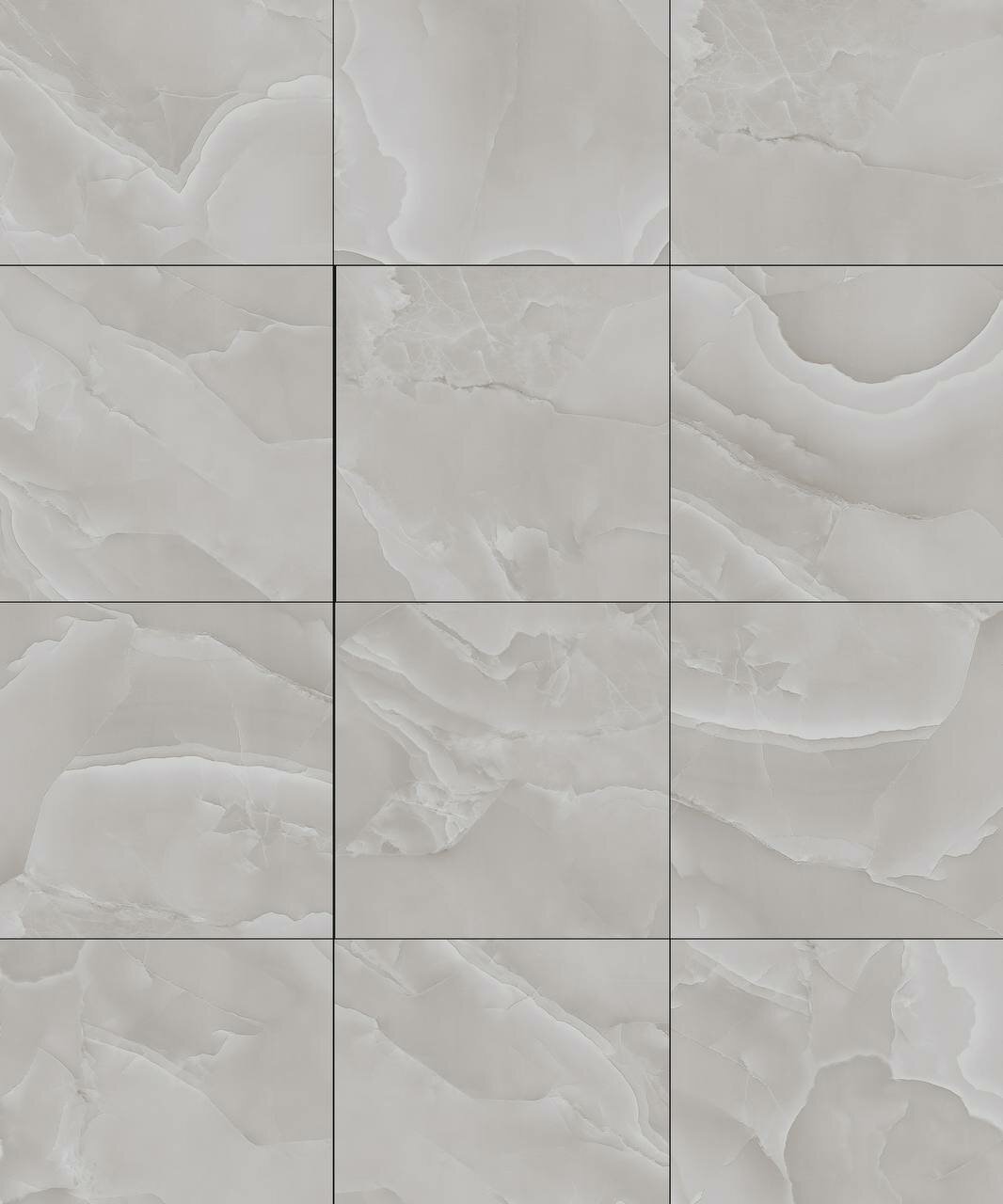 Плитка "идеал" Rich Onyx Silver 60х60 см, цвет: белый , эффект мрамор, гладкая поверхность