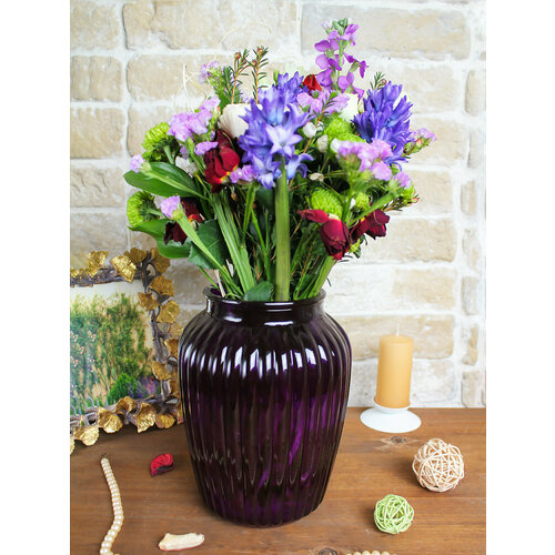 Стеклянная ваза для цветов 19,5 см