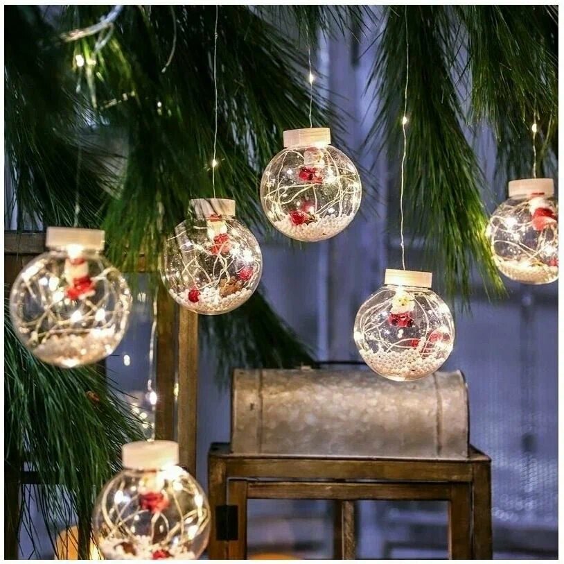 фото Гирлянда-занавес "Дед Мороз в снегу" желтого цвета