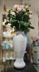Красивая большая ваза "Нежность Белая" 33 см, декор и интерьер в дом.