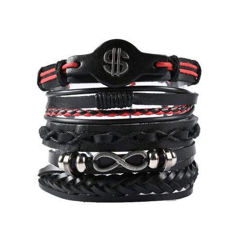 Комплект браслетов BAKADED 5 шт размер 23 см черный 650₽